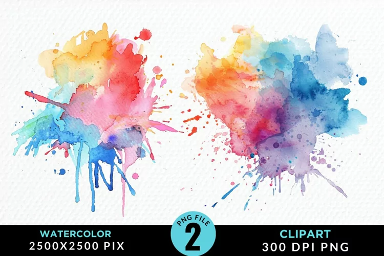 Watercolor Splotch Exquisite Clipart
