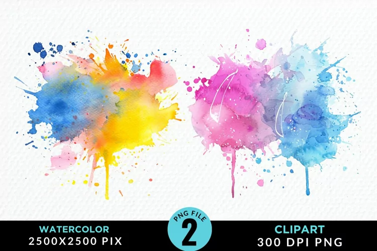 Watercolor Splotch Illustration Clipart