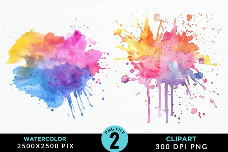 Watercolor Splotch Illustration Clipart