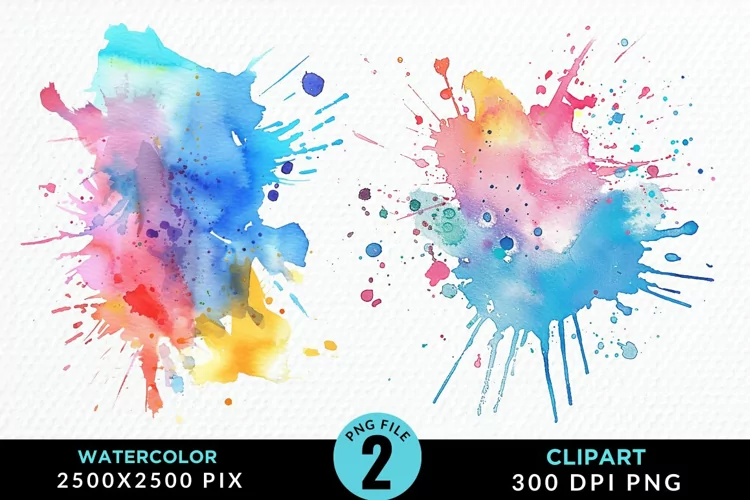 Watercolor Splotch Exquisite Clipart