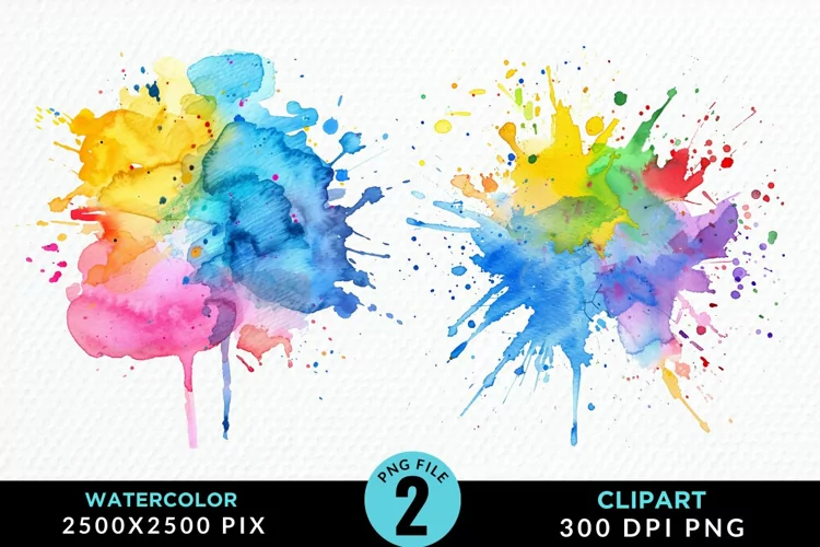Watercolor Splotch Illustration Clipart