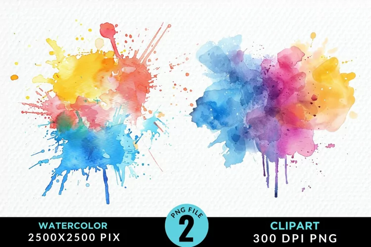 Watercolor Splotch Illustration Clipart