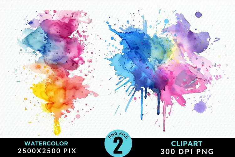 Watercolor Splotch Illustration Clipart