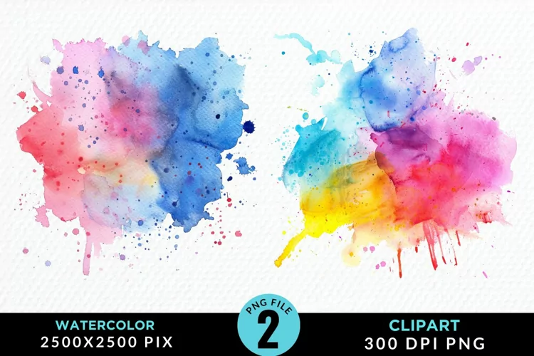 Watercolor Splotch Illustration Clipart