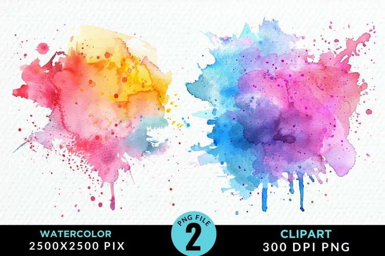 Watercolor Splotch Illustration Clipart
