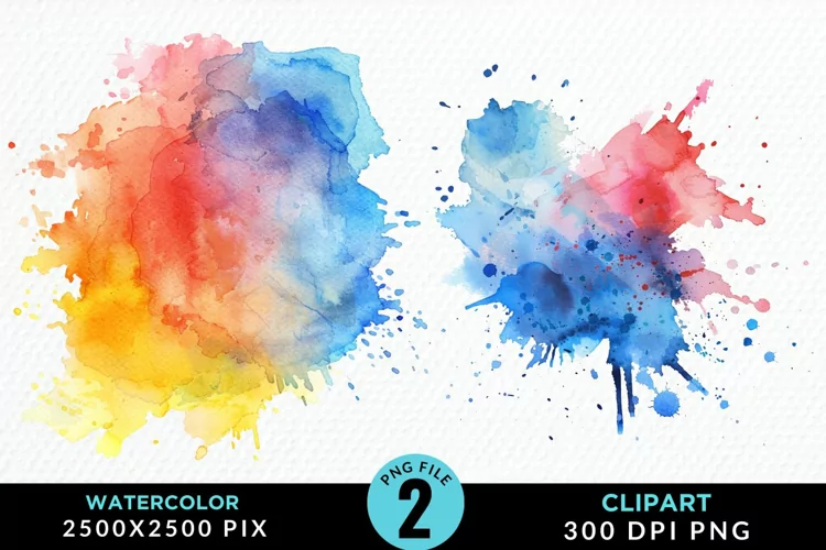 Watercolor Splotch Illustration Clipart