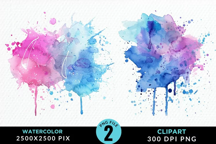 Watercolor Splotch Exquisite Clipart