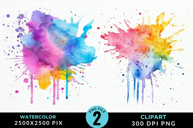 Watercolor Splotch Exquisite Clipart