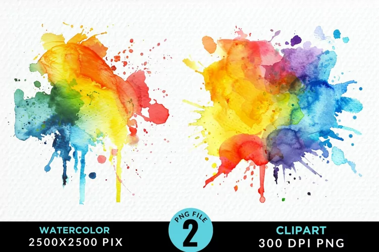 Watercolor Splotch Illustration Clipart