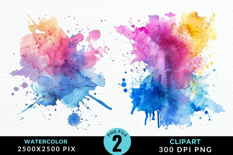 Watercolor Splotch Illustration Clipart