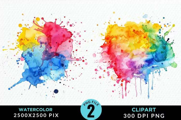 Watercolor Splotch Illustration Clipart