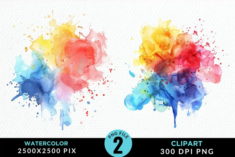 Watercolor Splotch Illustration Clipart