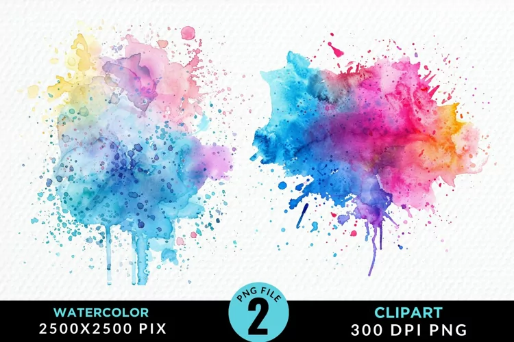 Watercolor Splotch Exquisite Clipart