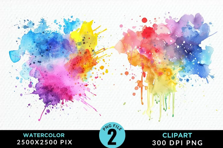 Watercolor Splotch Exquisite Clipart