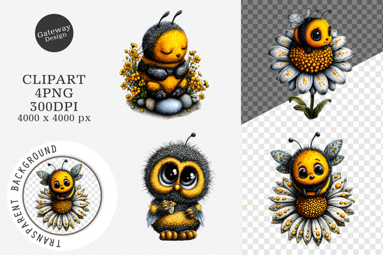 Watercolor Spring Bee Clipart, Spring Bee PNG