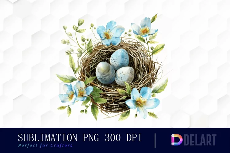Spring Bird Nest Sublimation PNG Clipart