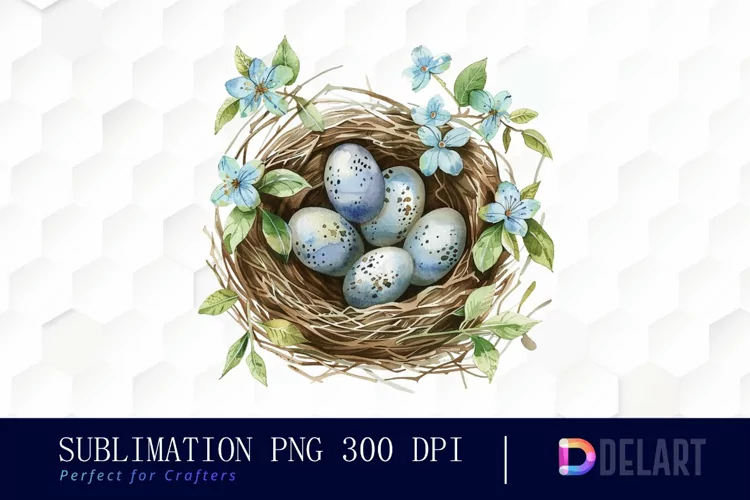 Spring Bird Nest Sublimation PNG Clipart