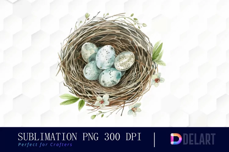 Spring Bird Nest Sublimation PNG Clipart