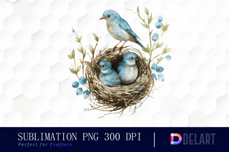 Spring Bird Nest Sublimation PNG Clipart