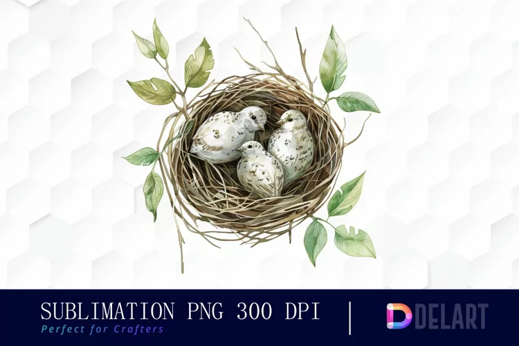 Spring Bird Nest Graphics Clipart