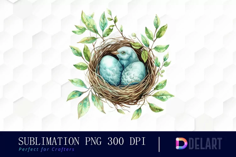 Spring Bird Nest Sublimation PNG Clipart