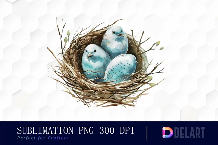 Spring Bird Nest Sublimation PNG Clipart