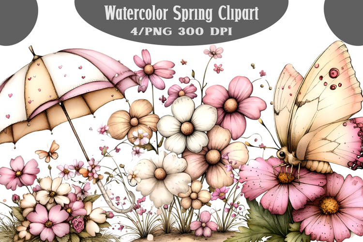 Watercolor Spring Clipart