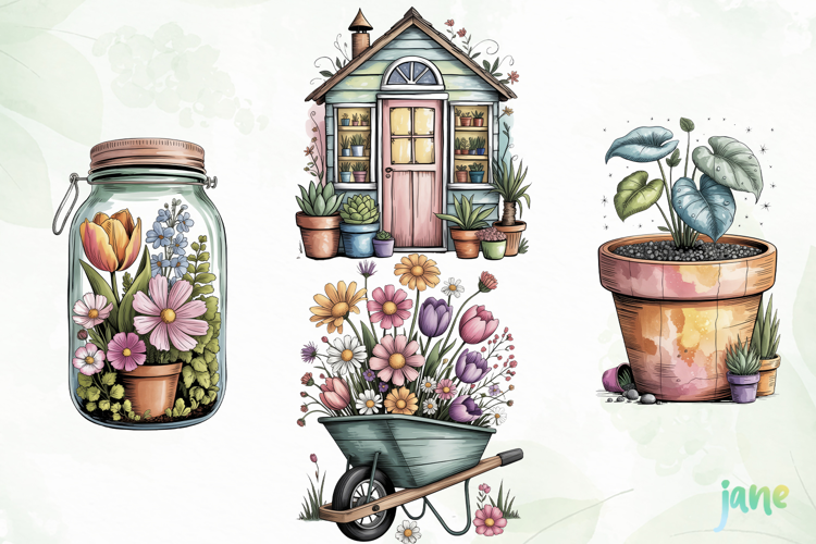 Watercolor Spring Florals Clipart