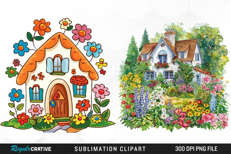 Watercolor Spring Garden Collection Clipart
