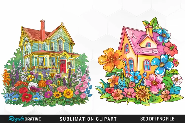 Watercolor Spring Garden Collection Clipart