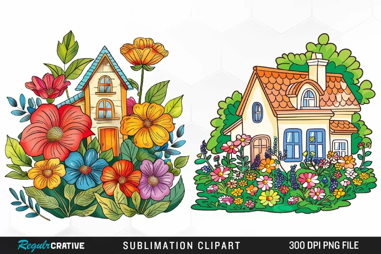 Watercolor Spring Garden Collection Clipart