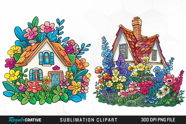 Watercolor Spring Garden Collection Clipart