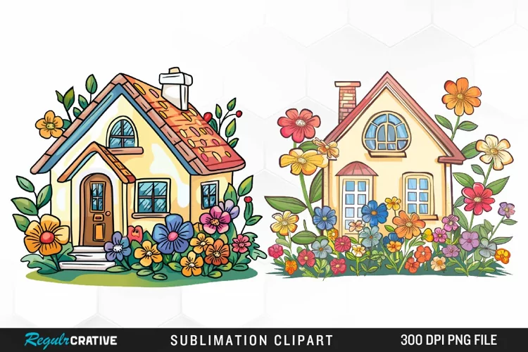 Watercolor Spring Garden Collection Clipart