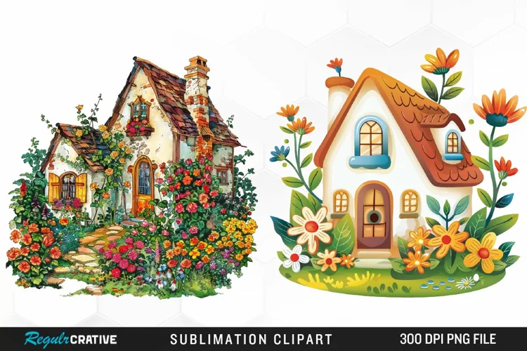 Watercolor Spring Garden Collection Clipart