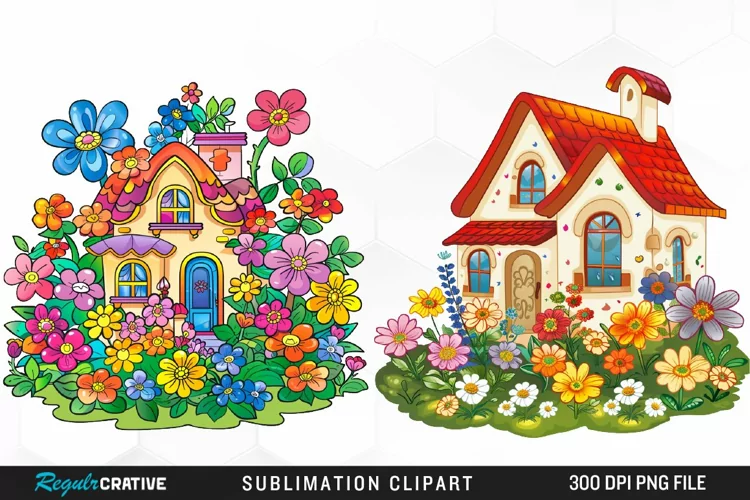 Watercolor Spring Garden Collection Clipart