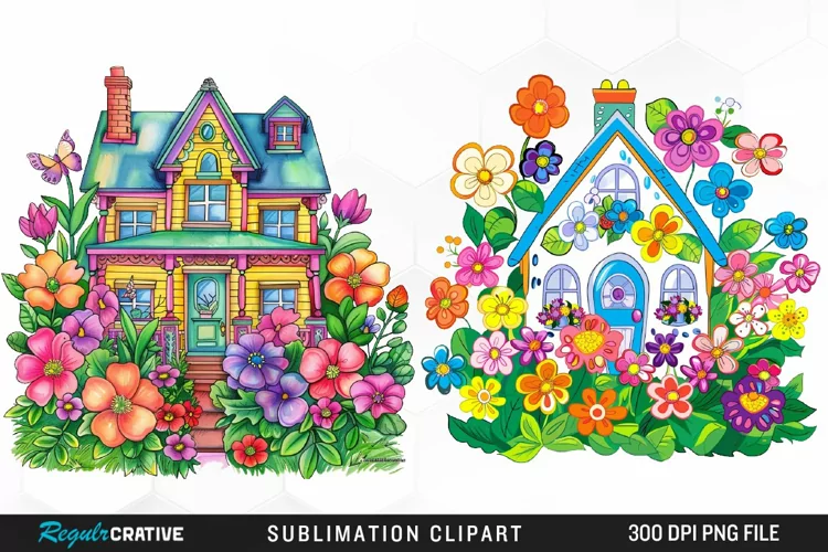 Watercolor Spring Garden Collection Clipart