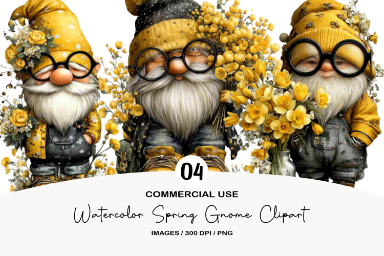 Spring Gnome Clipart Sublimation