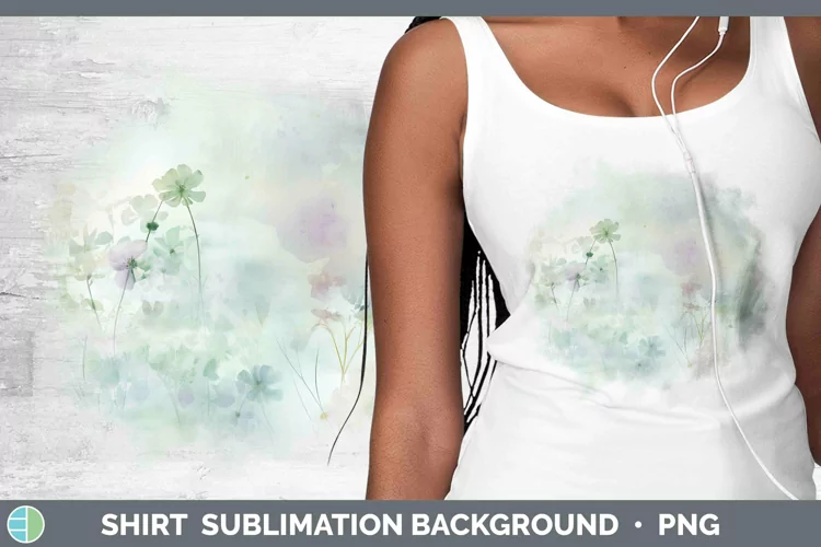 Watercolor Spring Green Shirt Sublimation Sublimation Backgr