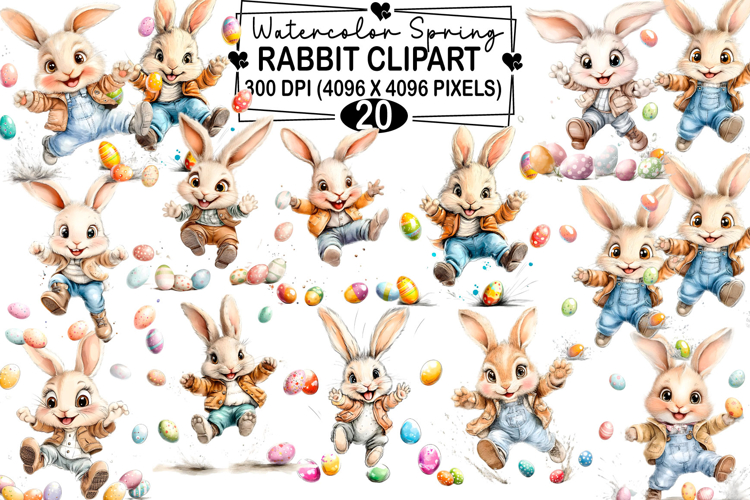 Cute Easter Bunny Clipart Image 13