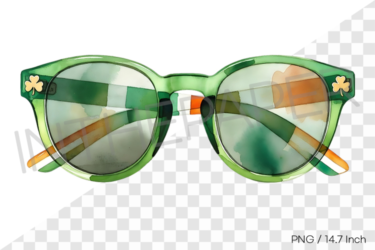 Festive green striped fashion sunglasses accessory PNG art