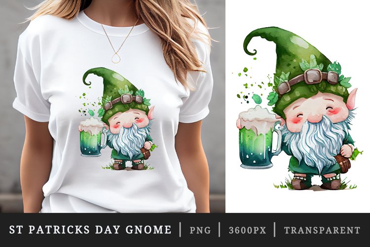 St Patricks Day Gnome   Beer t-shirt sublimation design png
