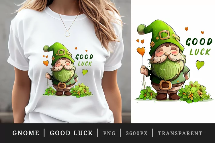 St Patricks Day Happy Gnome t-shirt sublimation design png