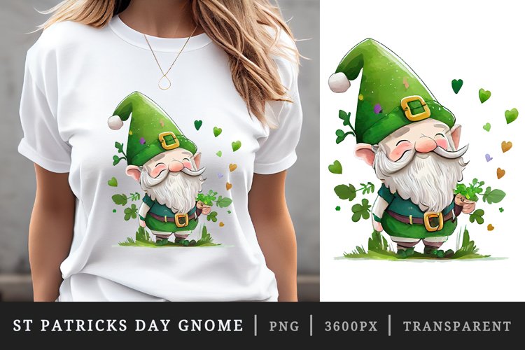 St Patricks Day Happy Gnome t-shirt sublimation design png