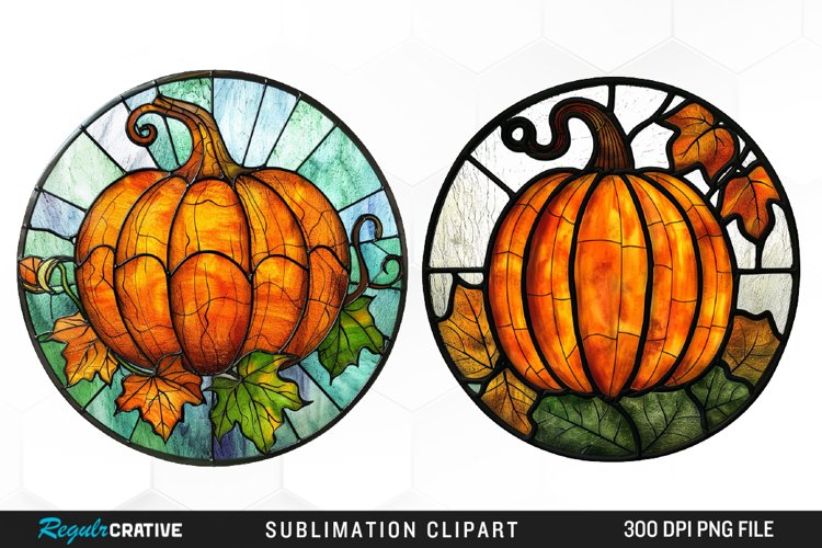 Stained Glass Pumpkin Graphic Clipart