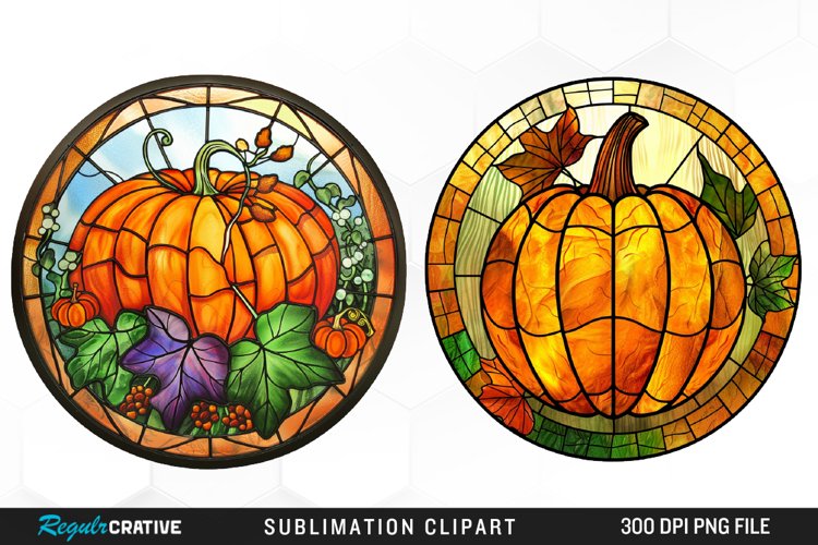 Stained Glass Pumpkin Graphic Clipart