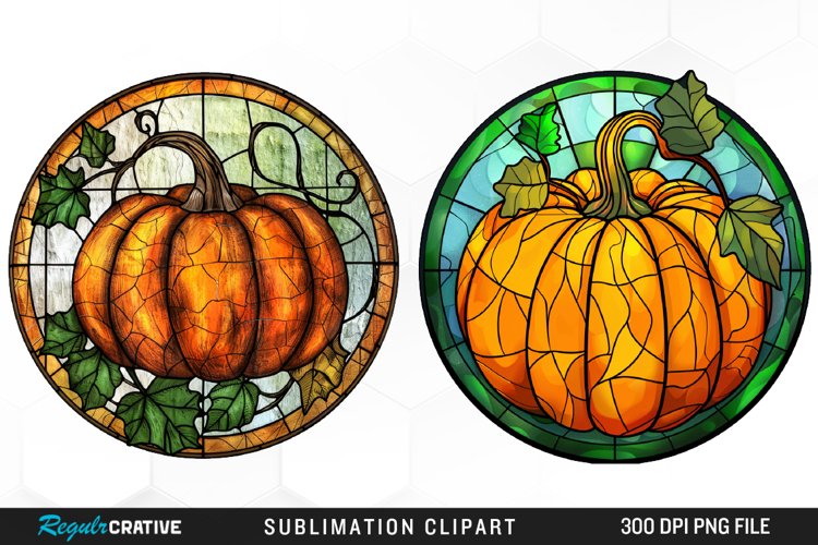 Stained Glass Pumpkin Graphic Clipart