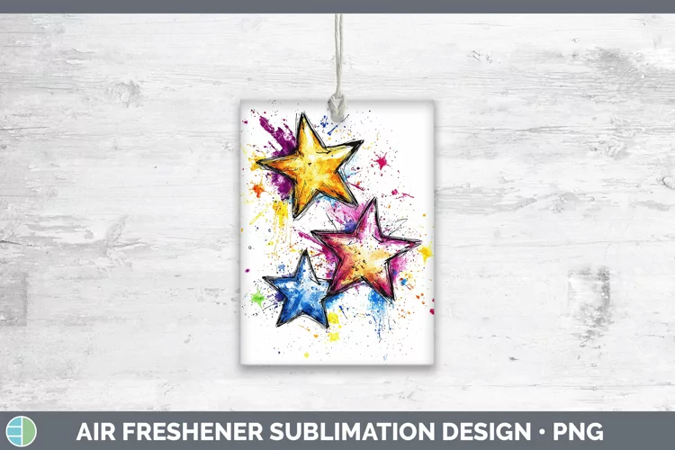 Watercolor Stars Air Freshener Sublimation Car Freshener Des