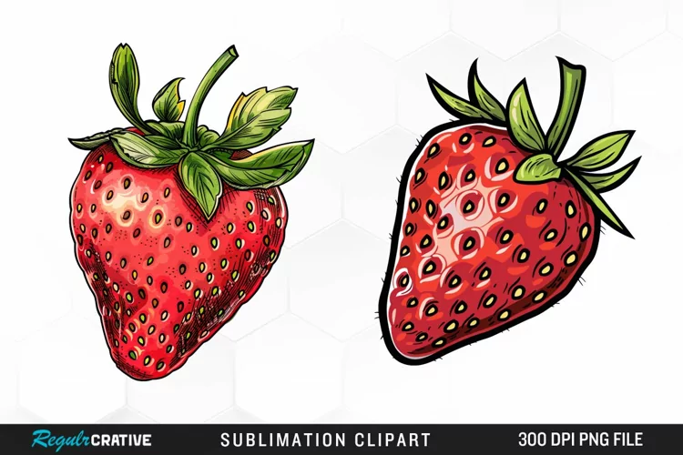 Watercolor Strawberry Artwork Clipart