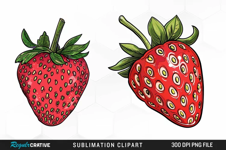 Watercolor Strawberry Artwork Clipart