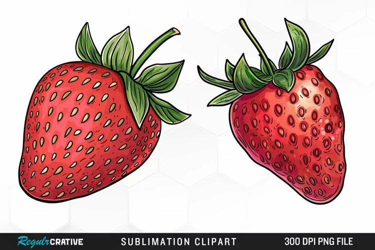 Watercolor Strawberry Artwork Clipart